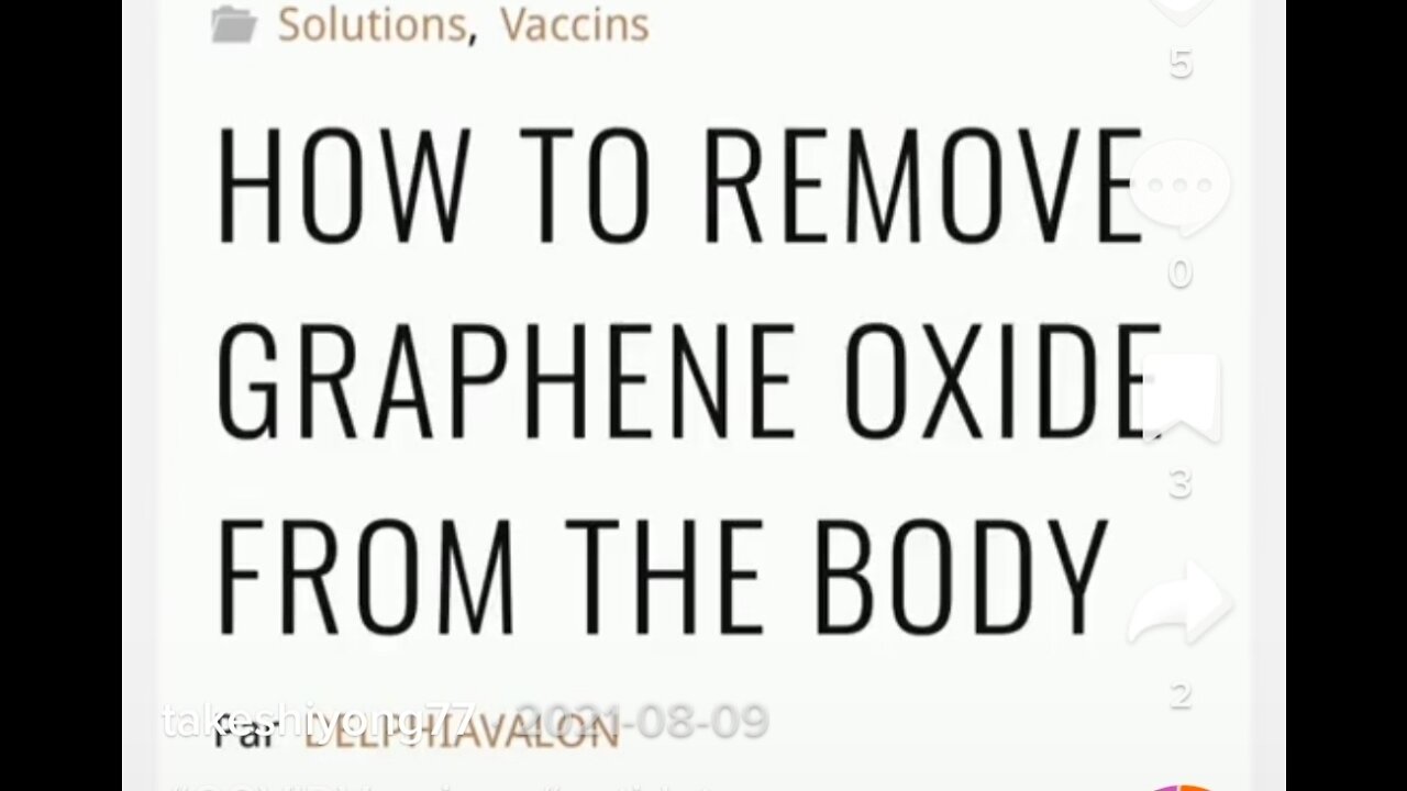 Take 2 😉How to get rid of graphing oxide in your body from those nasty vaccines
