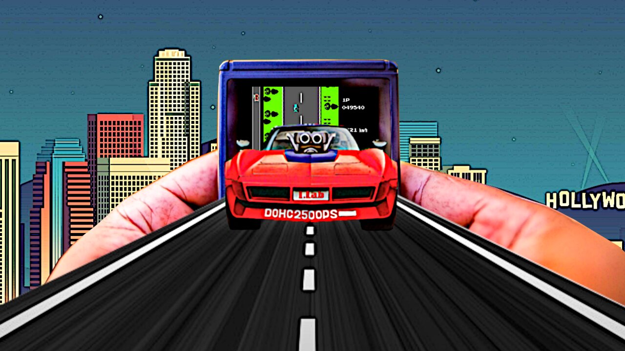 Gameplay Road Fighter NES in SUP Game Box 400 in 1