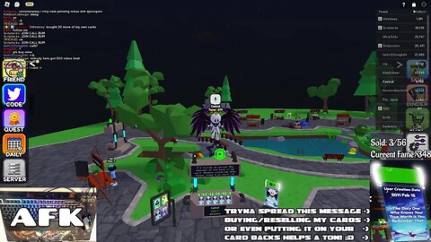 Selling some cards on PLS BUY ME (Roblox) and sending a positive message!