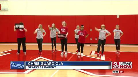 Huskers cheerleaders help Sparkles cheer squad shine