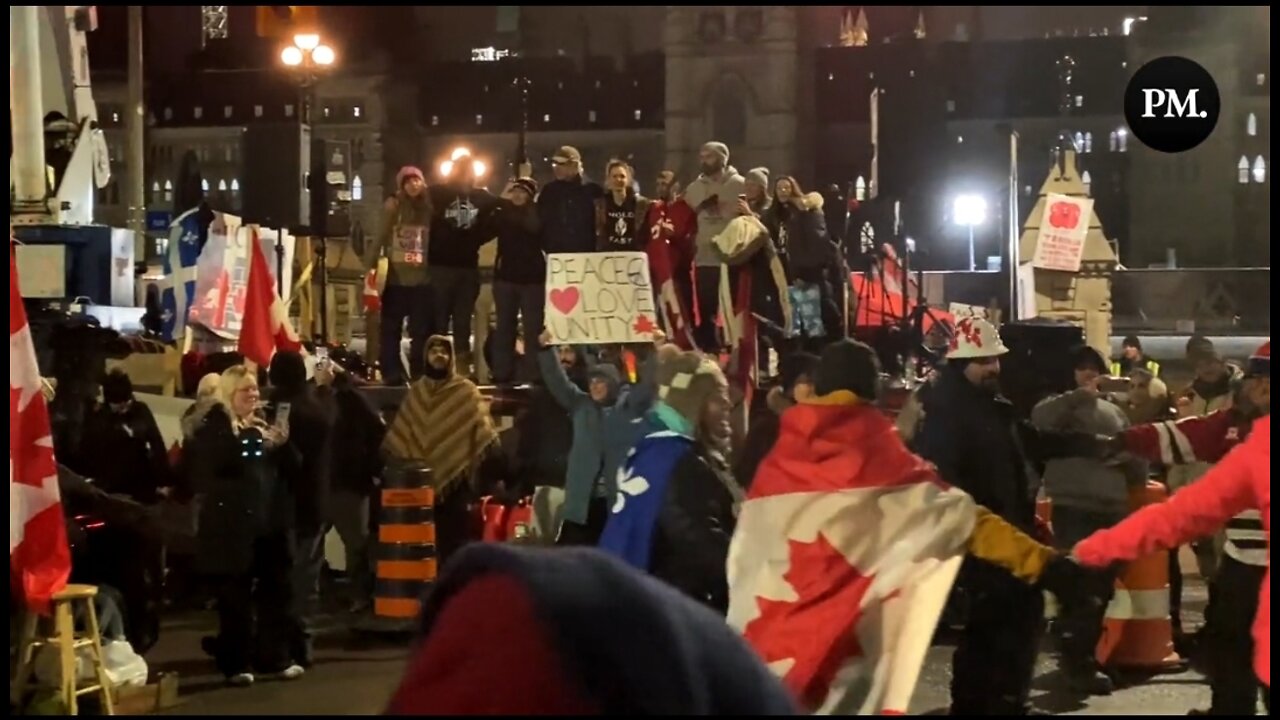 Freedom Convoy Protestors Holding Hands And Singing “We Are the World”