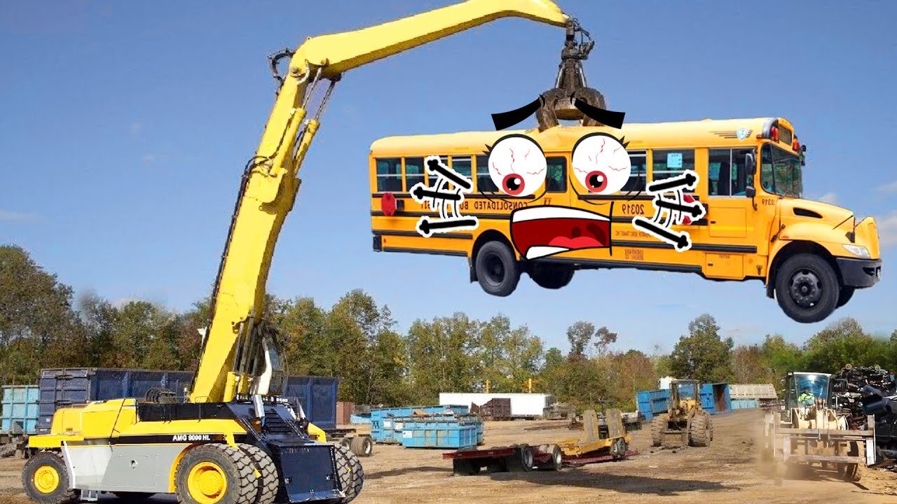 Amazing Powerful Excavator Destroys Car | Biggest Monster Truck Crushing Car | Woa Doodles