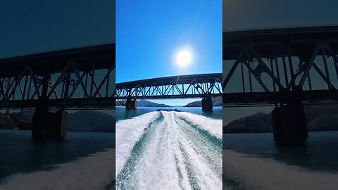 Eliminator Boat on Shasta Lake, California passing under the Pit River Bridge #boat