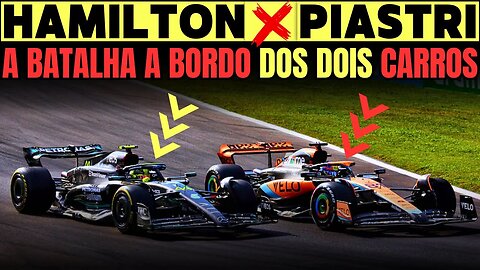 Acelerando no carro de Hamilton e Piastri na batalha de Monza de F1