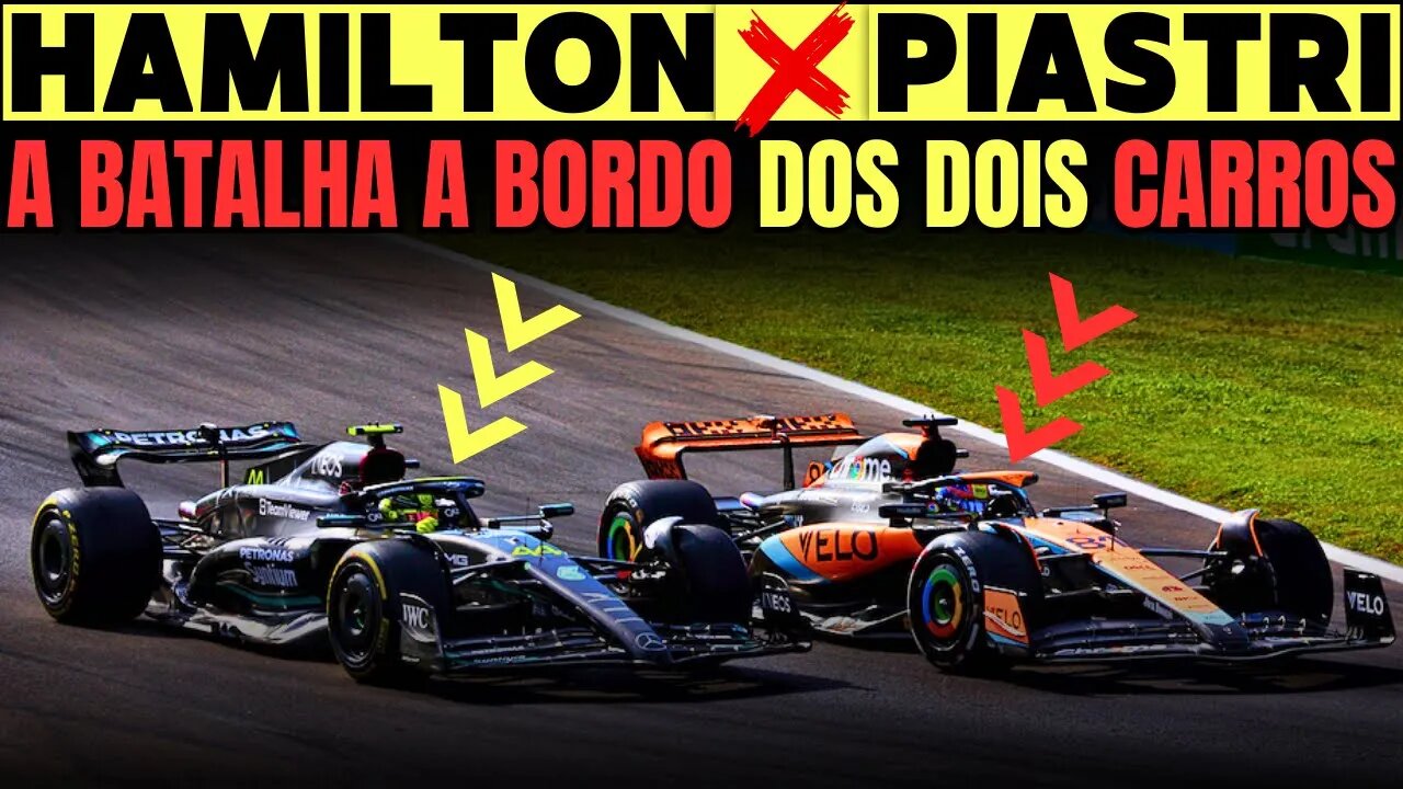 Acelerando no carro de Hamilton e Piastri na batalha de Monza de F1