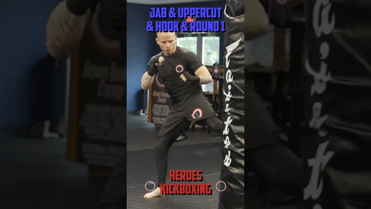 Heroes Training Center | Kickboxing "How To Double Up" Jab & Uppercut & Hook & Round 1 | #Shorts