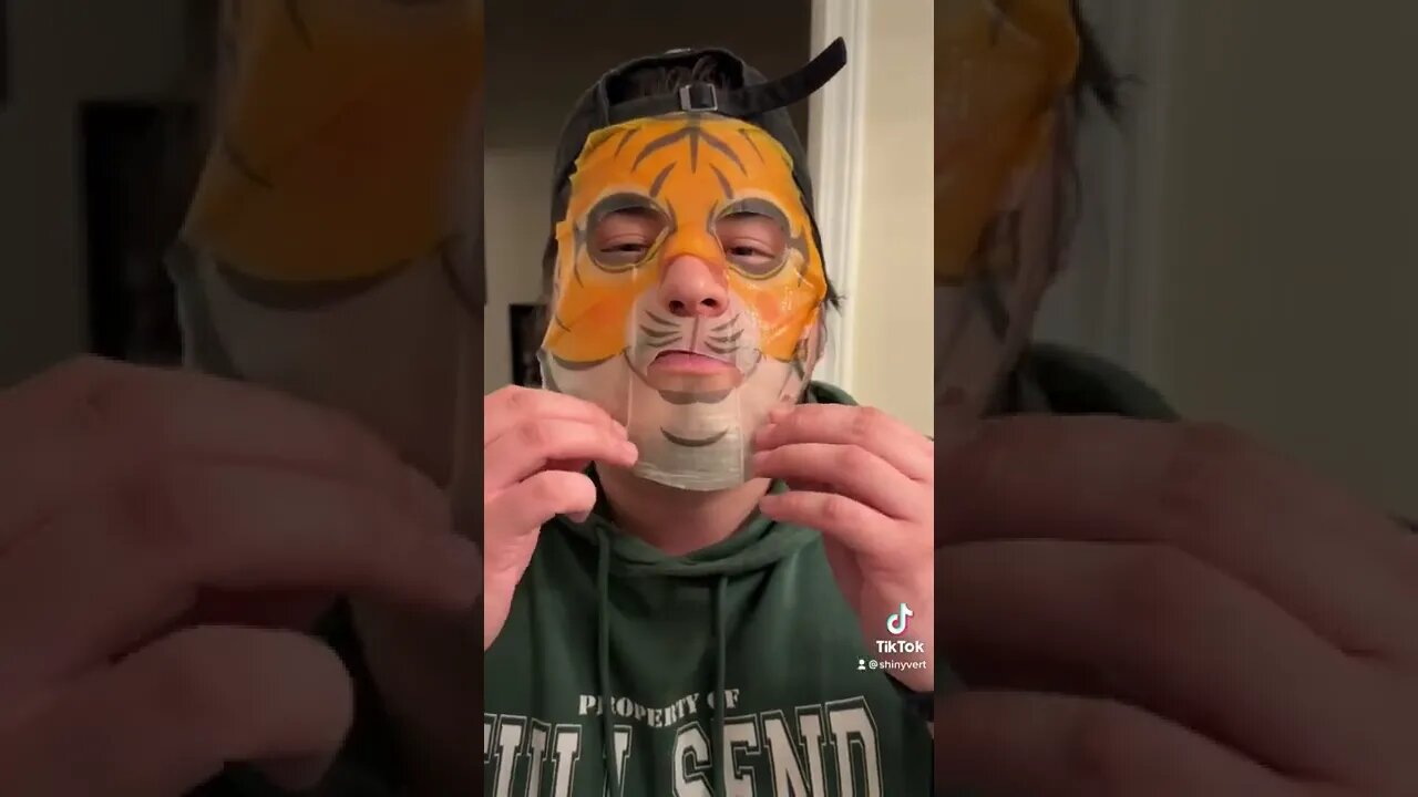 Shiny Vert tries face mask for the first time 😂😂🐯🐅