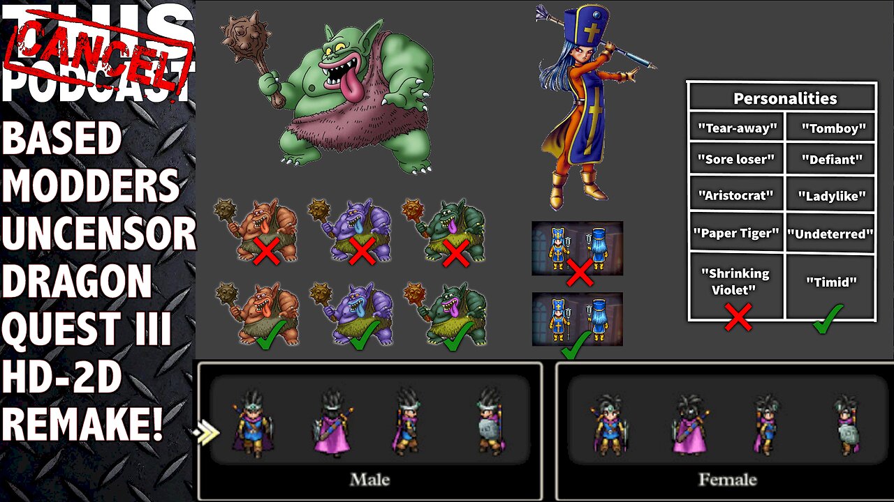 Based Modders SAVE Dragon Quest III HD-2D! Woke Censorship Undone!