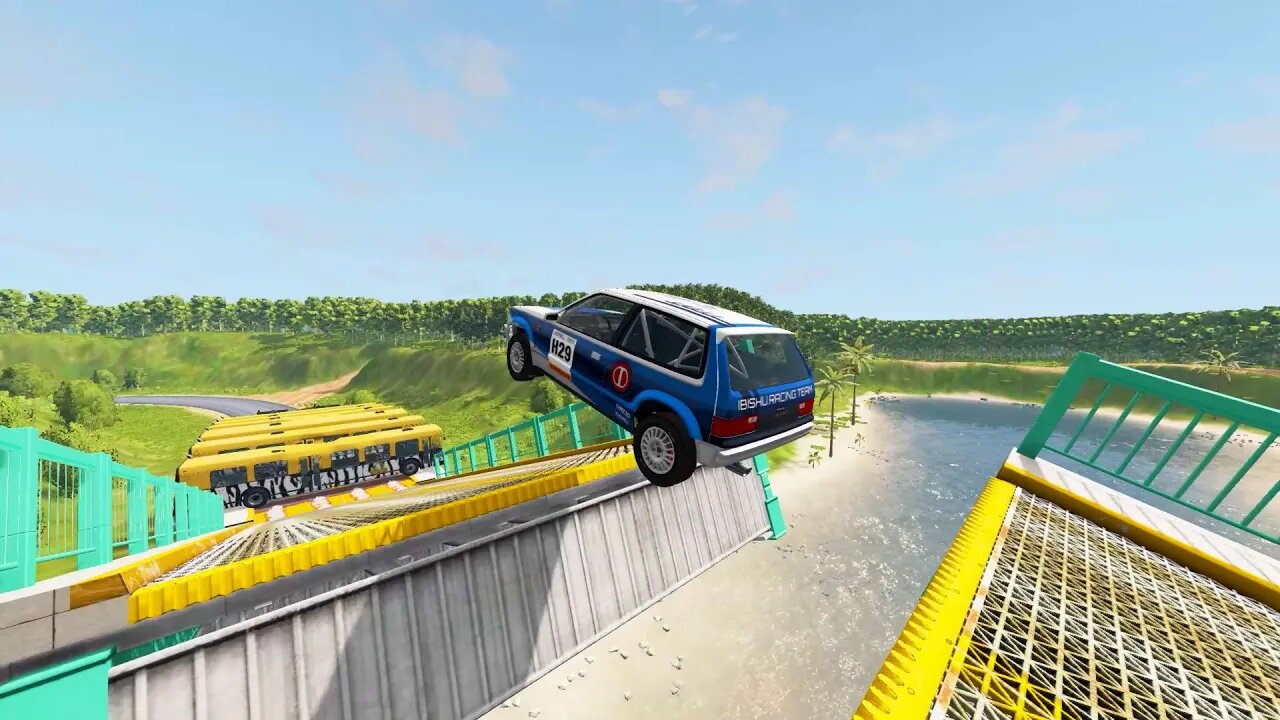 Cars Vs Broken Bridges BeamNg.Drive truss bridge