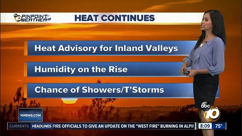 10News Pinpoint Weather for Sun. July 8, 2018