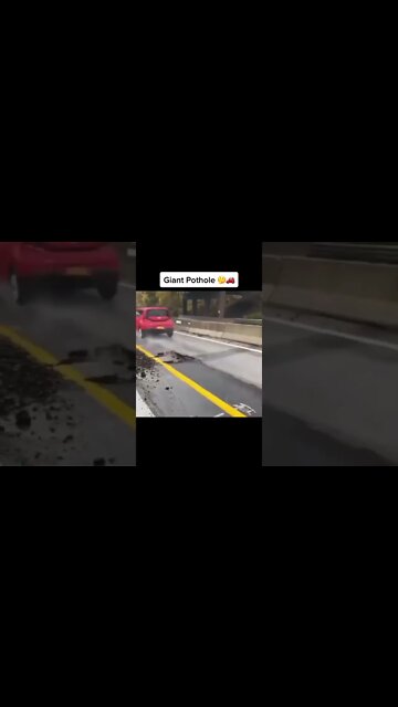 HUGE Pothole on the freeway #shorts