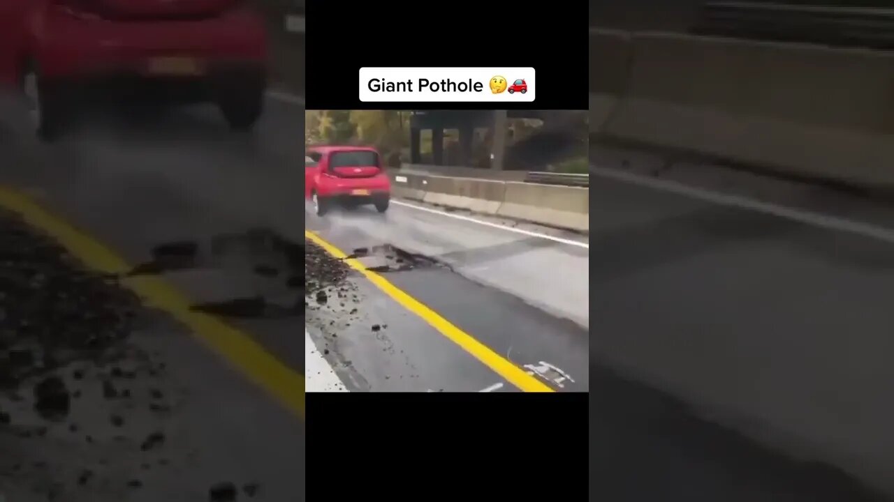 HUGE Pothole on the freeway #shorts