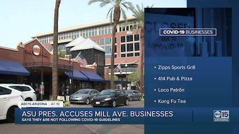 ASU president accuses Tempe bars of violating COVID-19 protocols