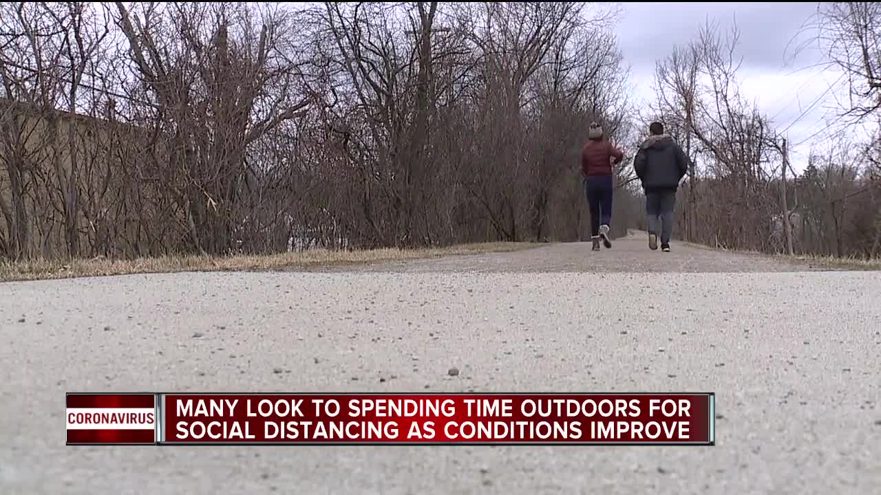 Many look to spending time outdoors for social distancing as conditions improve