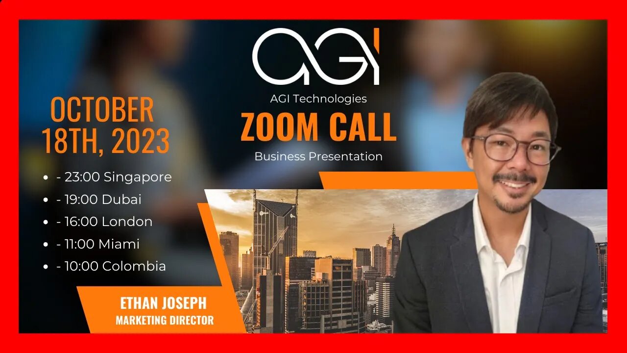 TODAY⏰ Don't Miss Out on the Open Zoom Call 🎯 Wednesday, Oct 18th, 2023 ⏰ AGI Technologies