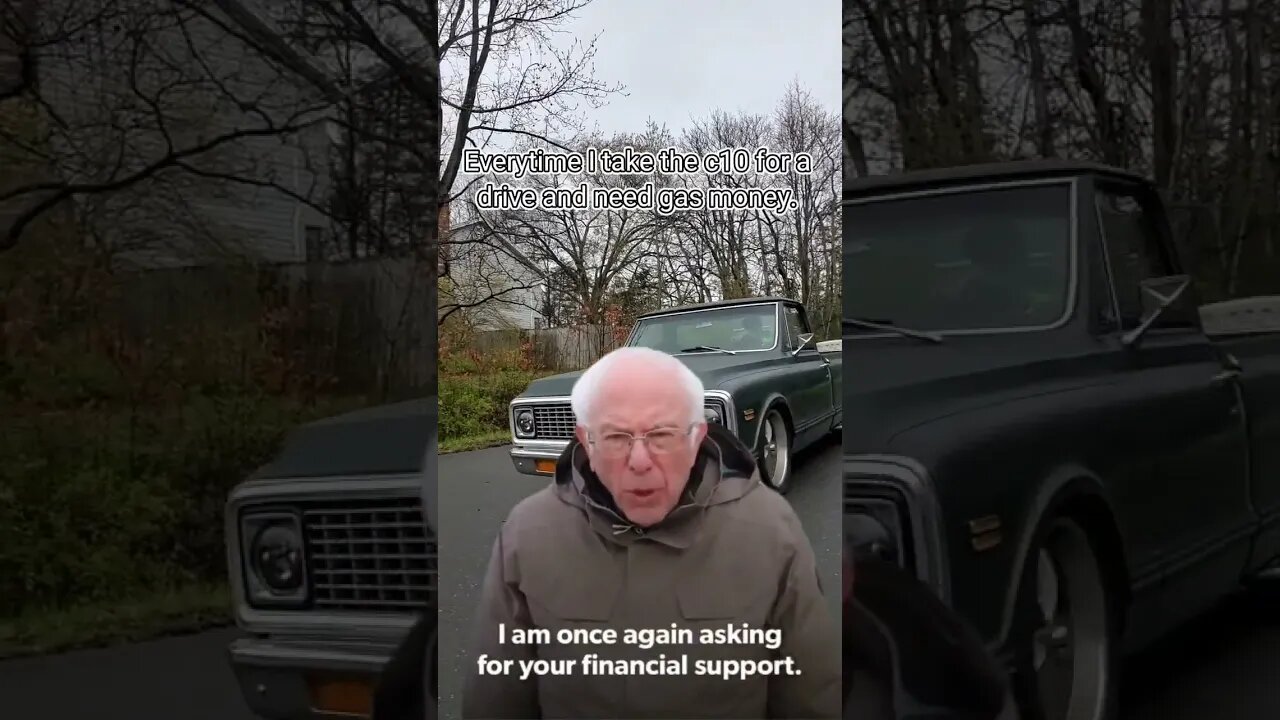 Bernie would like you to send gas money ASAP. 😆 #funny #memes #c10 #gas #tesla #tiktok