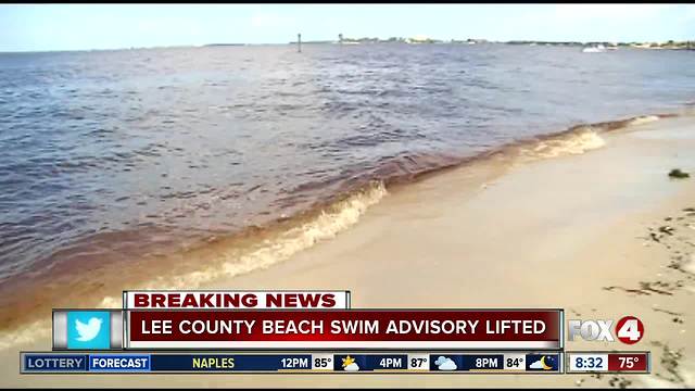 Beach swimming advisory lifted in Lee County