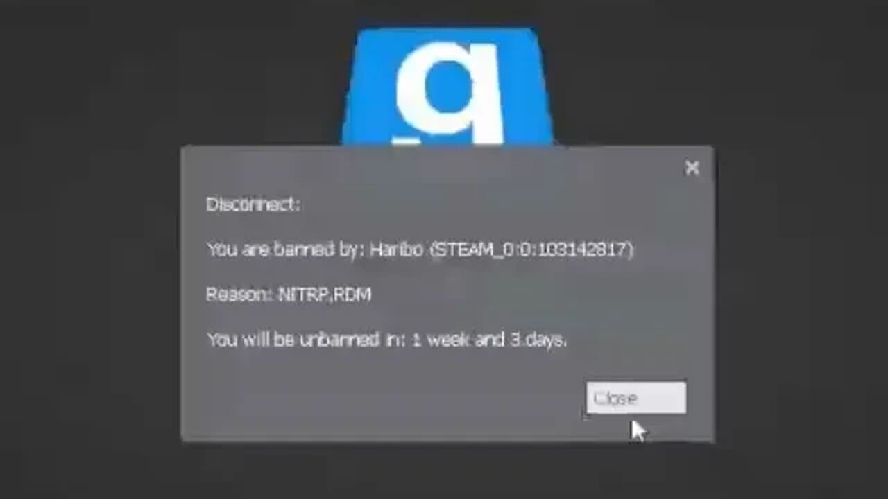 getting banned from the worst server on gmod rp