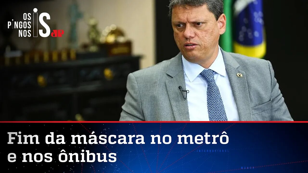 Tarcísio desobriga uso de máscaras no transporte público de SP