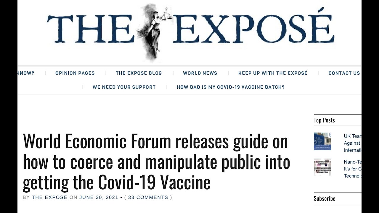 WEF releases guide on how to coerce and manipulate public into getting the Covid-19 Vaccine