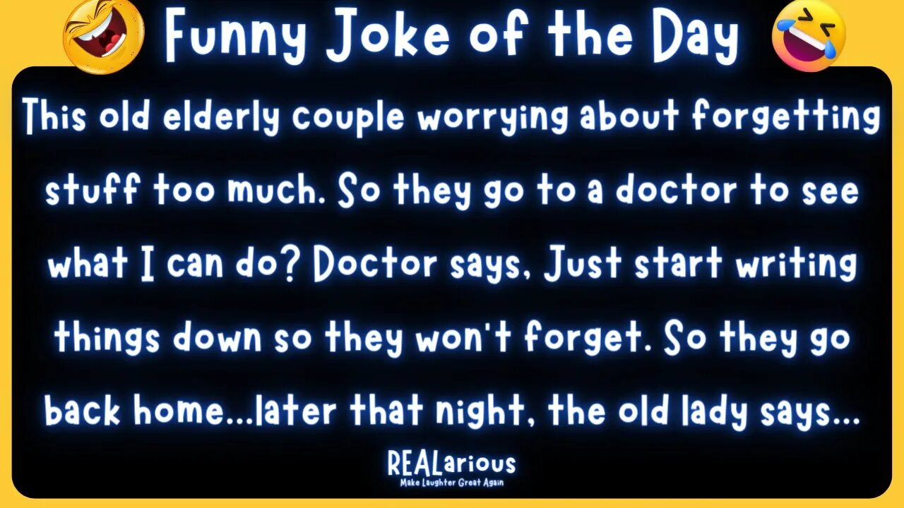 Daily Joke of the Day - Funny Short Joke - Old People Joke