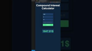 Compounded interest calculator #shorts