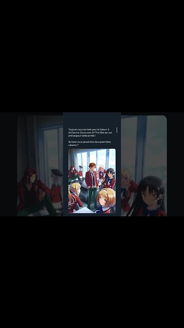 aucune date pour la Saison 3 de l’anime Classroom Of The Elite qui est prévue pour cette année !