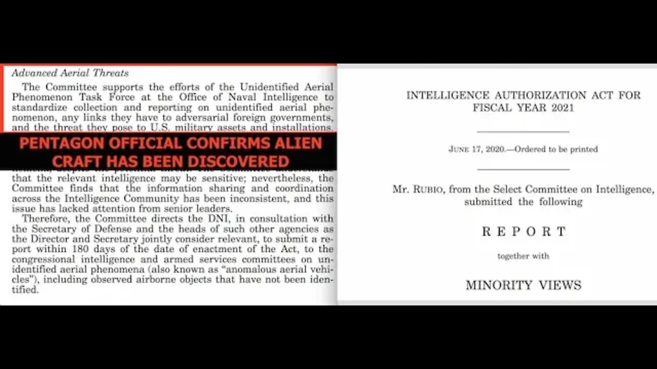 Pentagon Briefs Senators on Discovering Alien Craft Not Made On Earth, Here's the Report, Disclosure