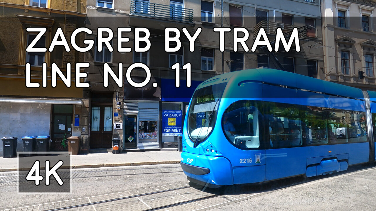 Zagreb Tram Rides - Tram Line No. 11: Dubec - Črnomerec, Črnomerec - Dubec - 4K UHD