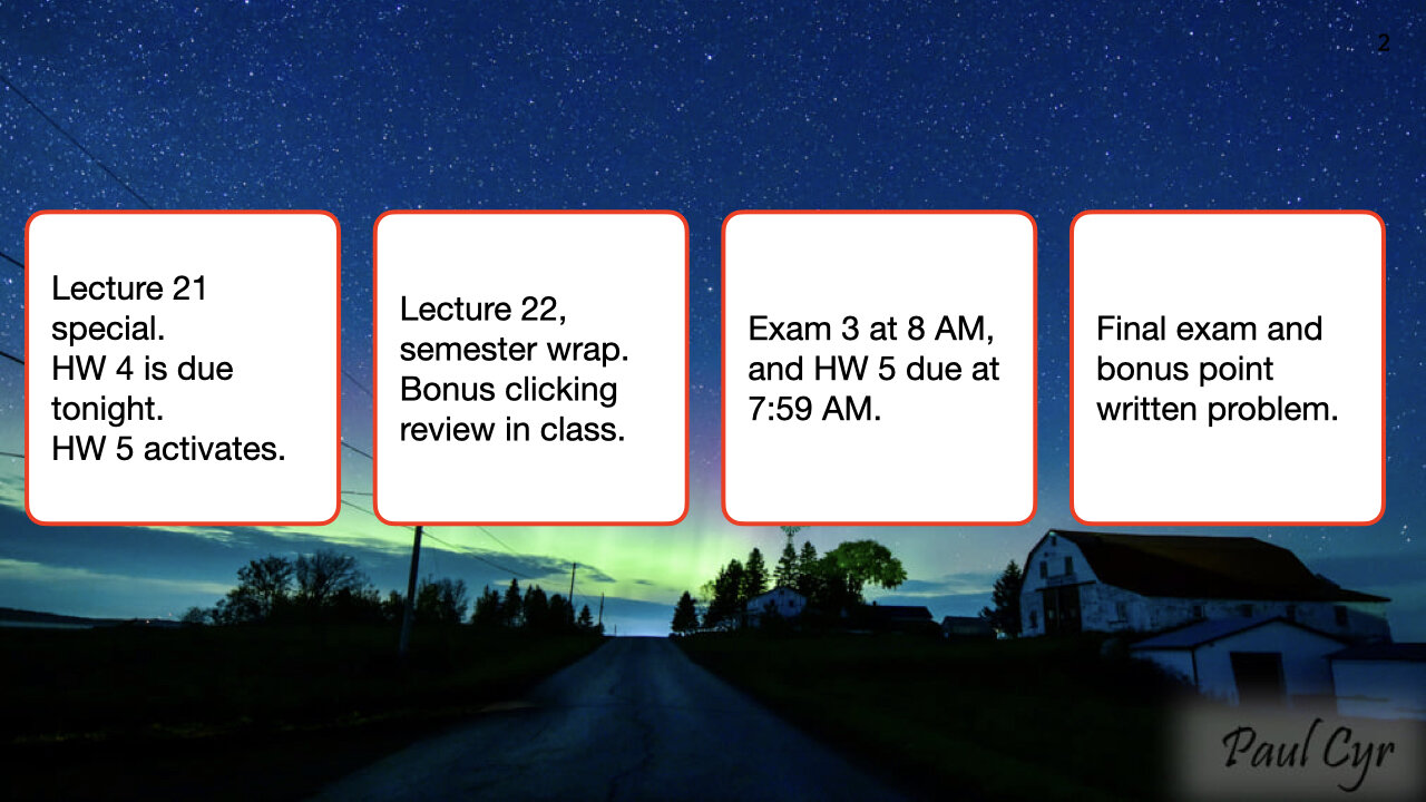 Lecture 21, introduction