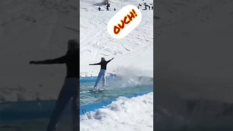 OUCH! #skiing #ouch #funnyvideo #painful #skiing #snowski #dumb #accident #fyp #viralshorts