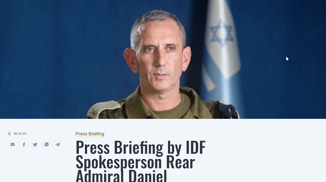 NEW! Israeli Military Press Release. 11-07-2023 (Military Update)