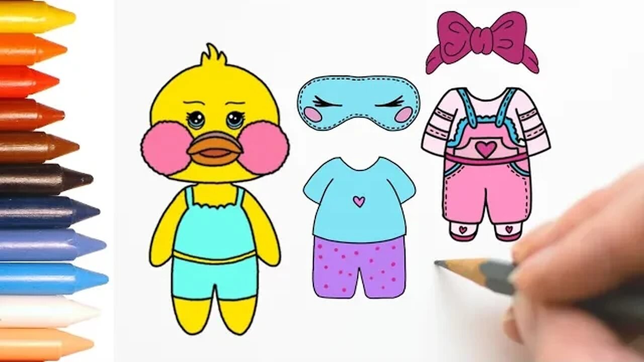 COMO DESENHAR PAPER DUCK +PIJAMA + ROUPINHA #duck #bonecadepapel #paperducks