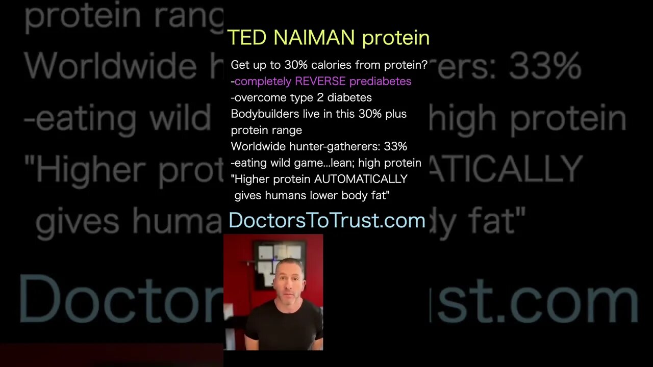 DR TED NAIMAN completely REVERSE prediabetes when consuming 30% of calories as ANIMAL PROTEIN!!