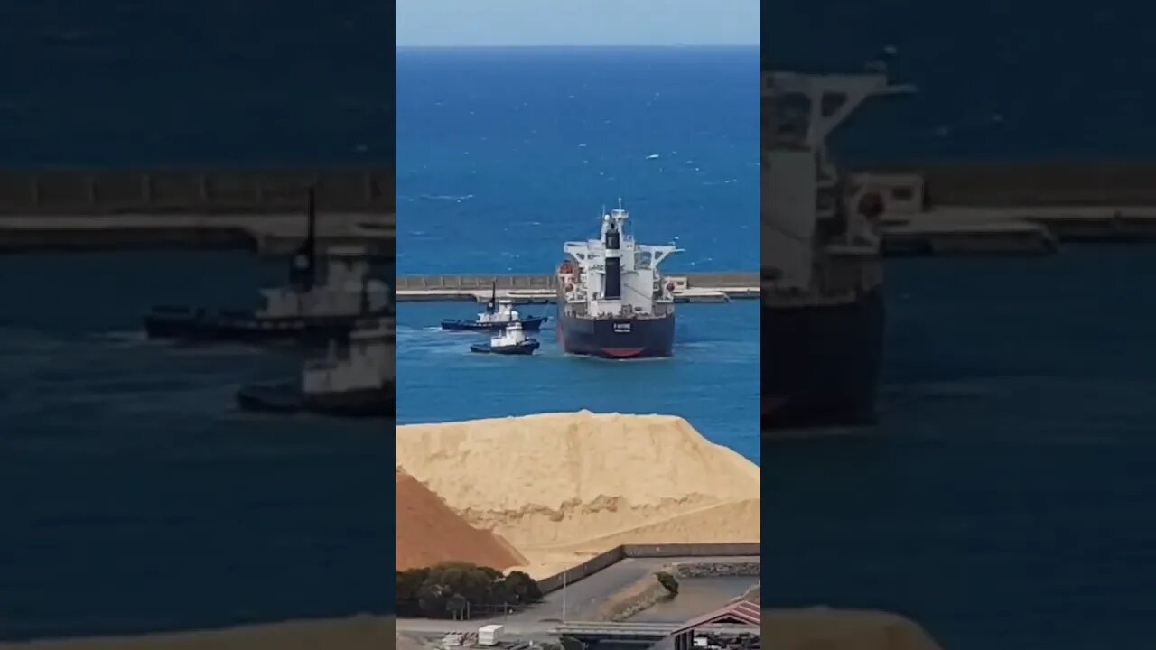 Shipping Worldwide. Woodchip Carrier Swinging With Tugs Assisting. #merchantnavy #ship #lifeatsea