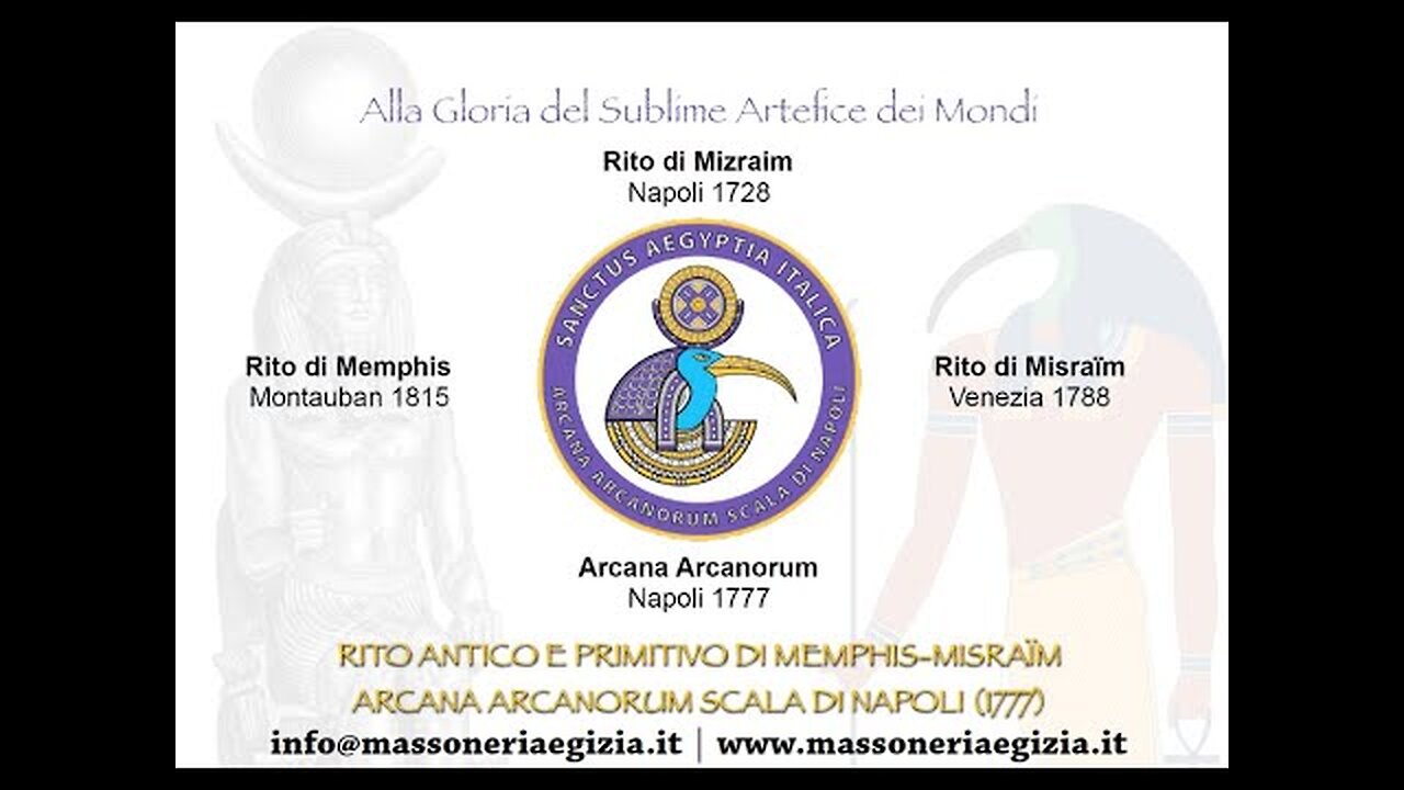 Massoneria EGIZIA del Santuario Egizio d'Italia del Rito Egizio di Memphis-Misraïm Arcana Arcanorum DOCUMENTARIO questo è quello che adorate voi massoni politeisti pagani idolatri e non è Dio