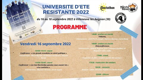 Université d'été résistante 16 septembre matinée de conférences