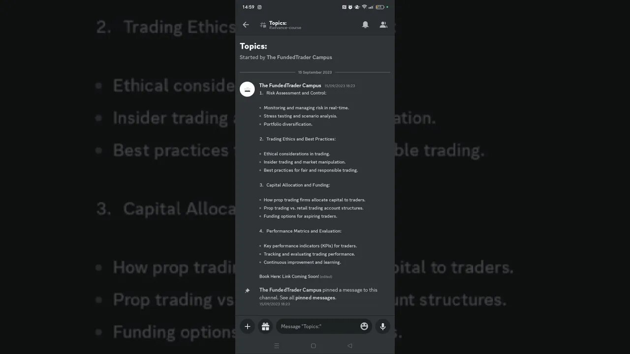 The FundedTrader Campus Discord Channel