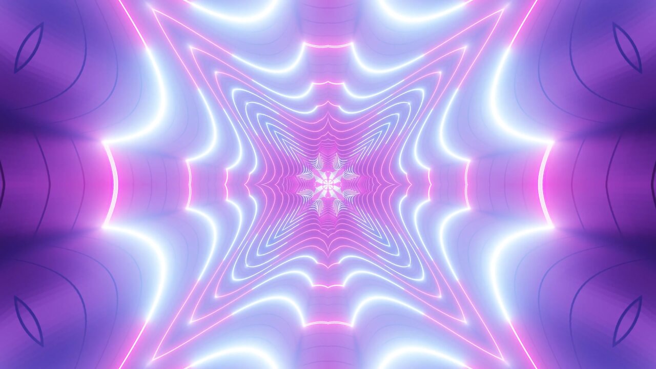 FREE background video vj loop | blinking cool neon tunnel kalaidoscope vj loop