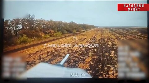 Russian FPV drone hits Ukrainian tank near Pokrovsk.