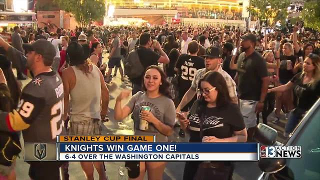 Crowd celebrates Game 1 win of Stanley Cup Final