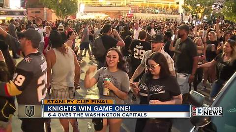 Crowd celebrates Game 1 win of Stanley Cup Final