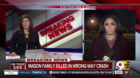 OSHP: Family of 3 from Mason killed in wrong-way crash near Dayton