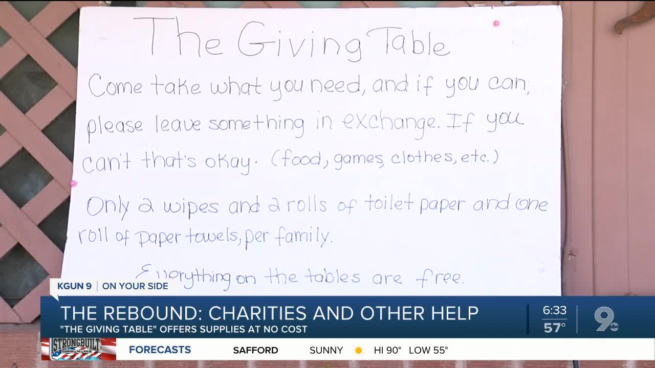 Tucson giving table grows to offer goods to those in need