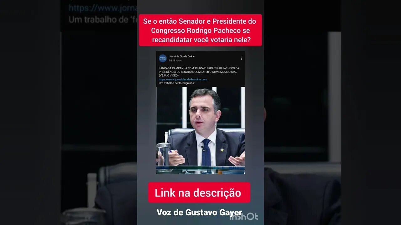 ENQUETE: Para Presidente do Senado você apóia Rogério Marinho ou Rodrigo Pacheco?