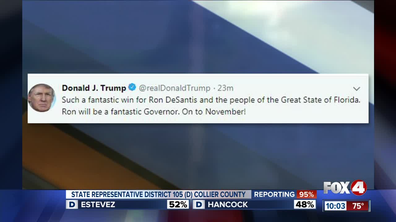 President Trump congratulates DeSantis, Scott on primary victories