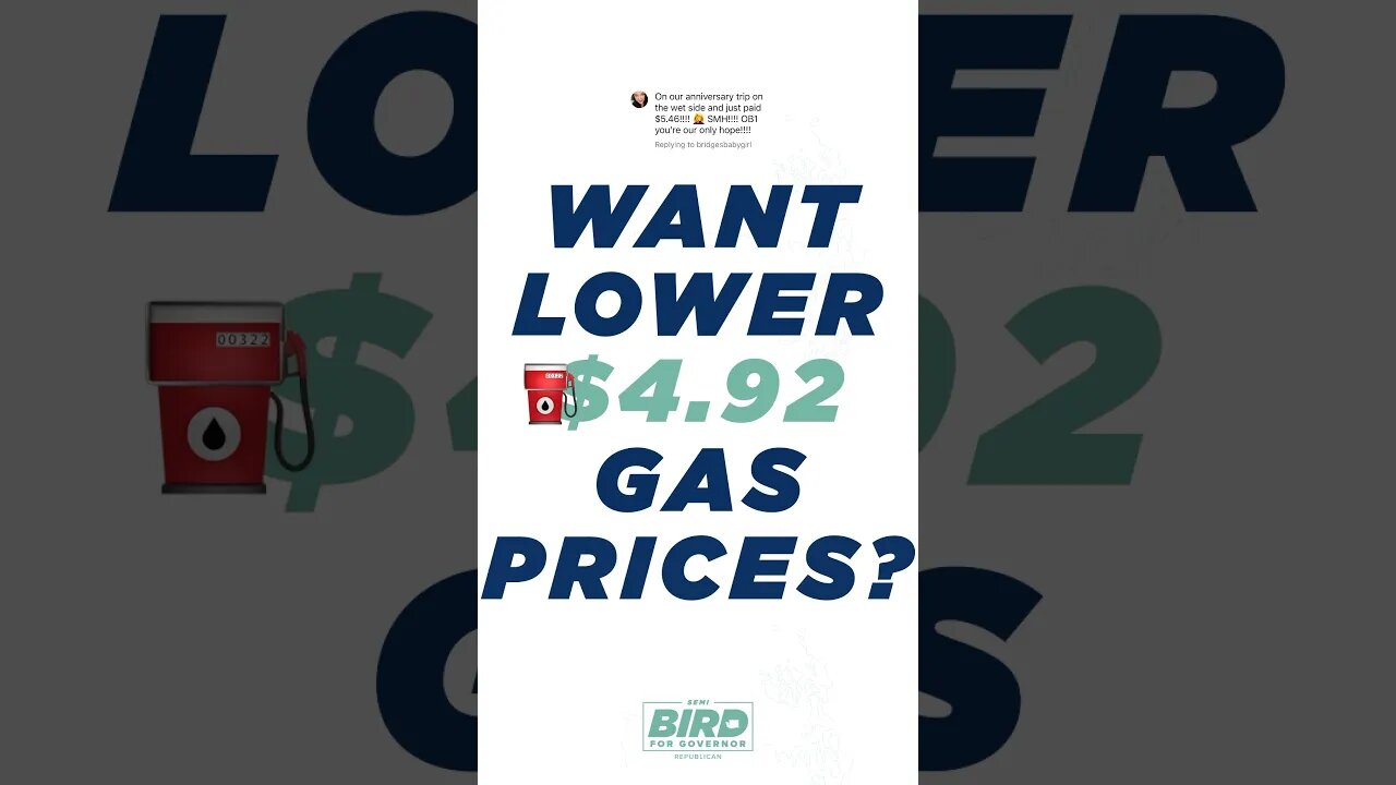 I promise to repeal the taxes that are making gas prices in WA State the highest in the nation #gas