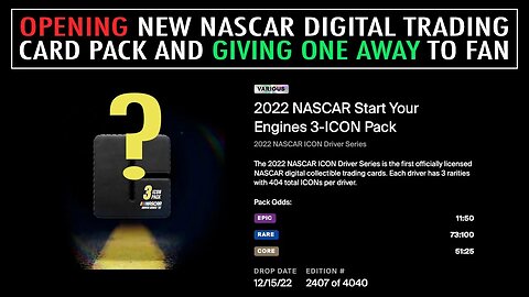 Opening New NASCAR Digital Trading Card Pack and Giving One Away to a Lucky Fan