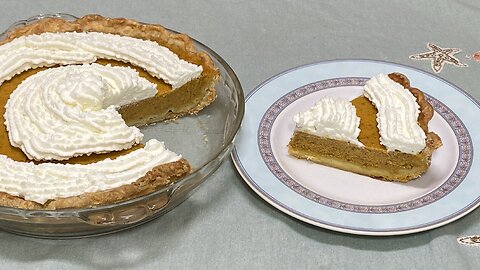 Maple Buttermilk Pumpkin Pie with Sweetened Whipped Cream