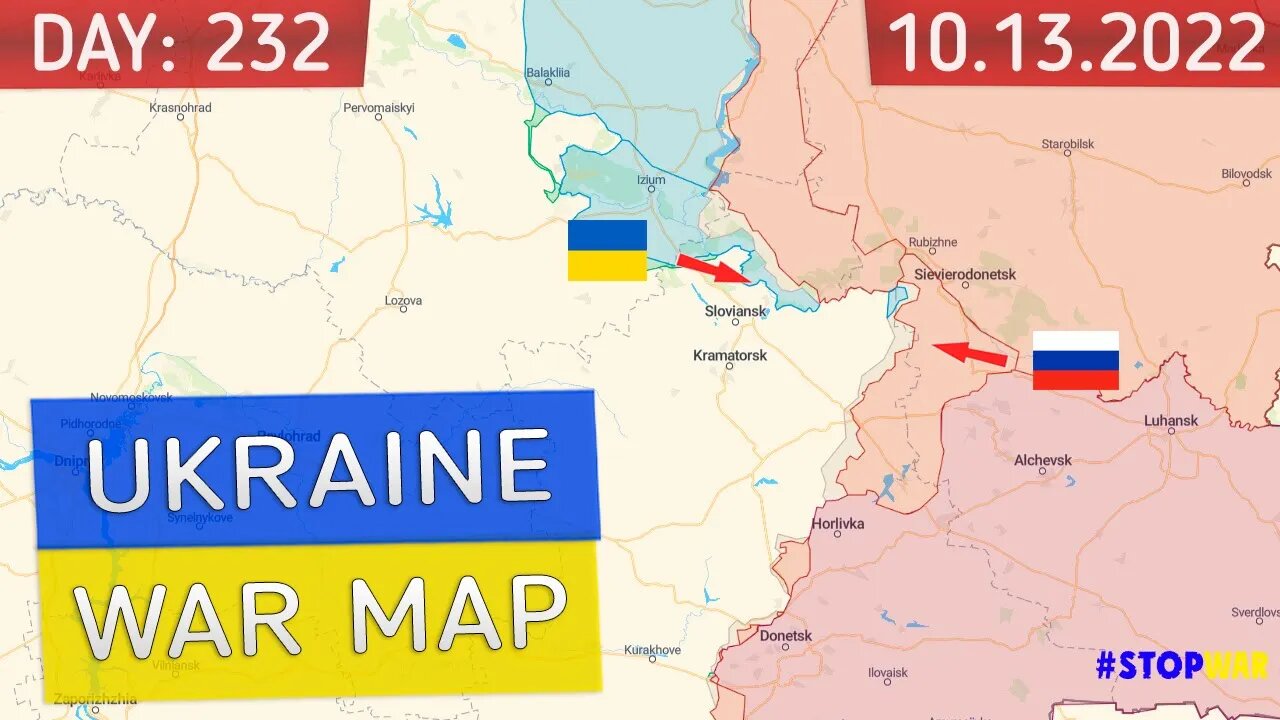 Russia and Ukraine war map 13 October 2022 - 232 day invasion | Military summary latest news today